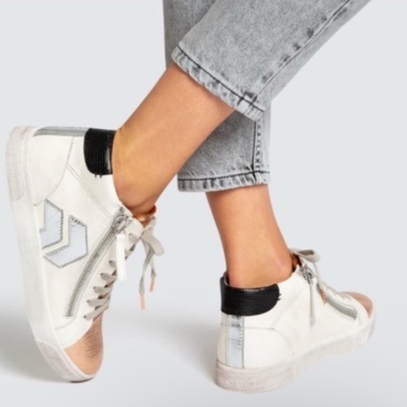 Dolce Vita Shoes - NWT Dolce Vita Zonya High-Top Platform Metallic Accented Distressed Look Sz 8.5